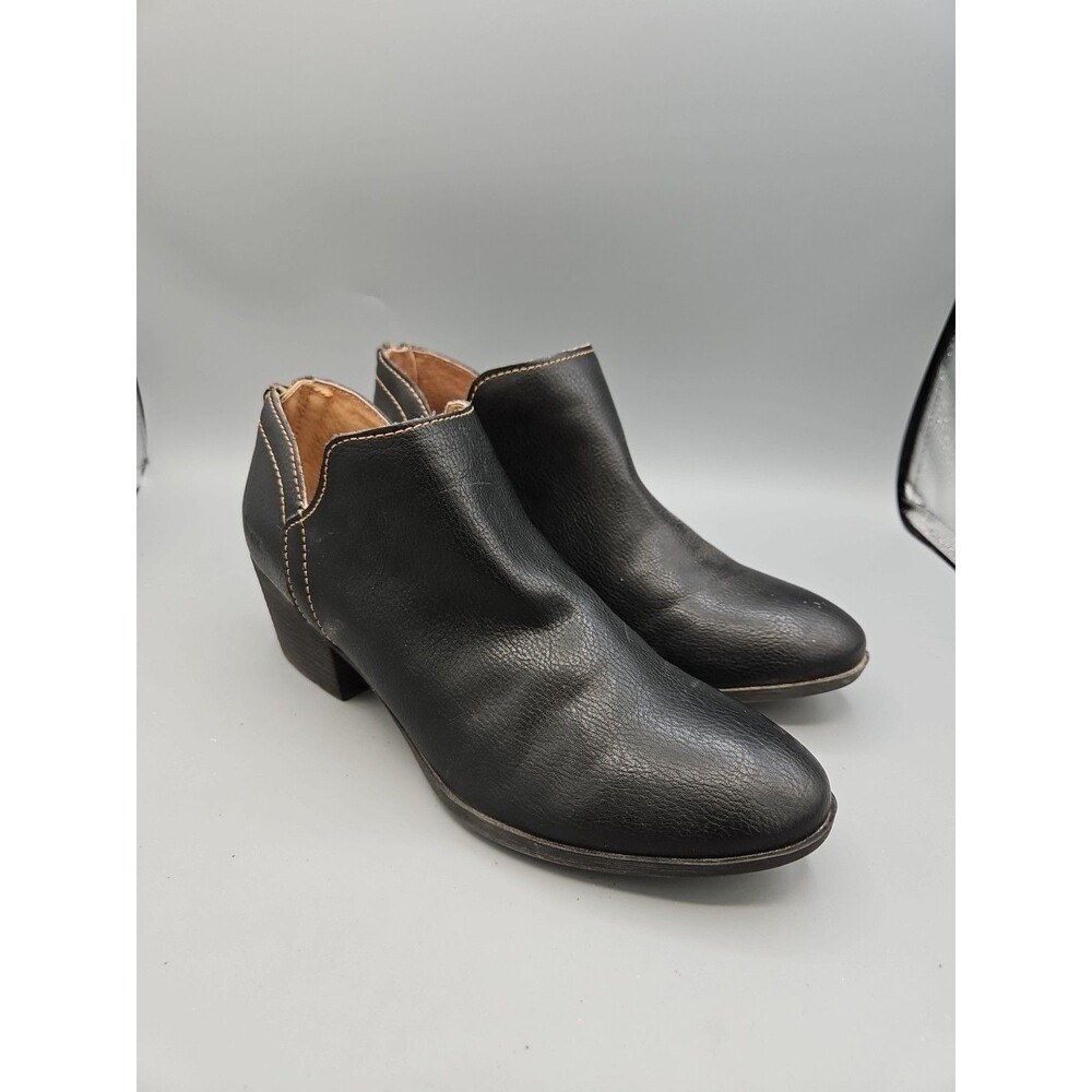 B.O.C. BORN CONCEPT ANKLE BOOTIES WOMENS SIZE 8 BLACK Boots Zip Heel